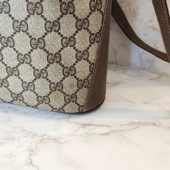 Gucci Vintage Sherry Line GG Bucket Bag